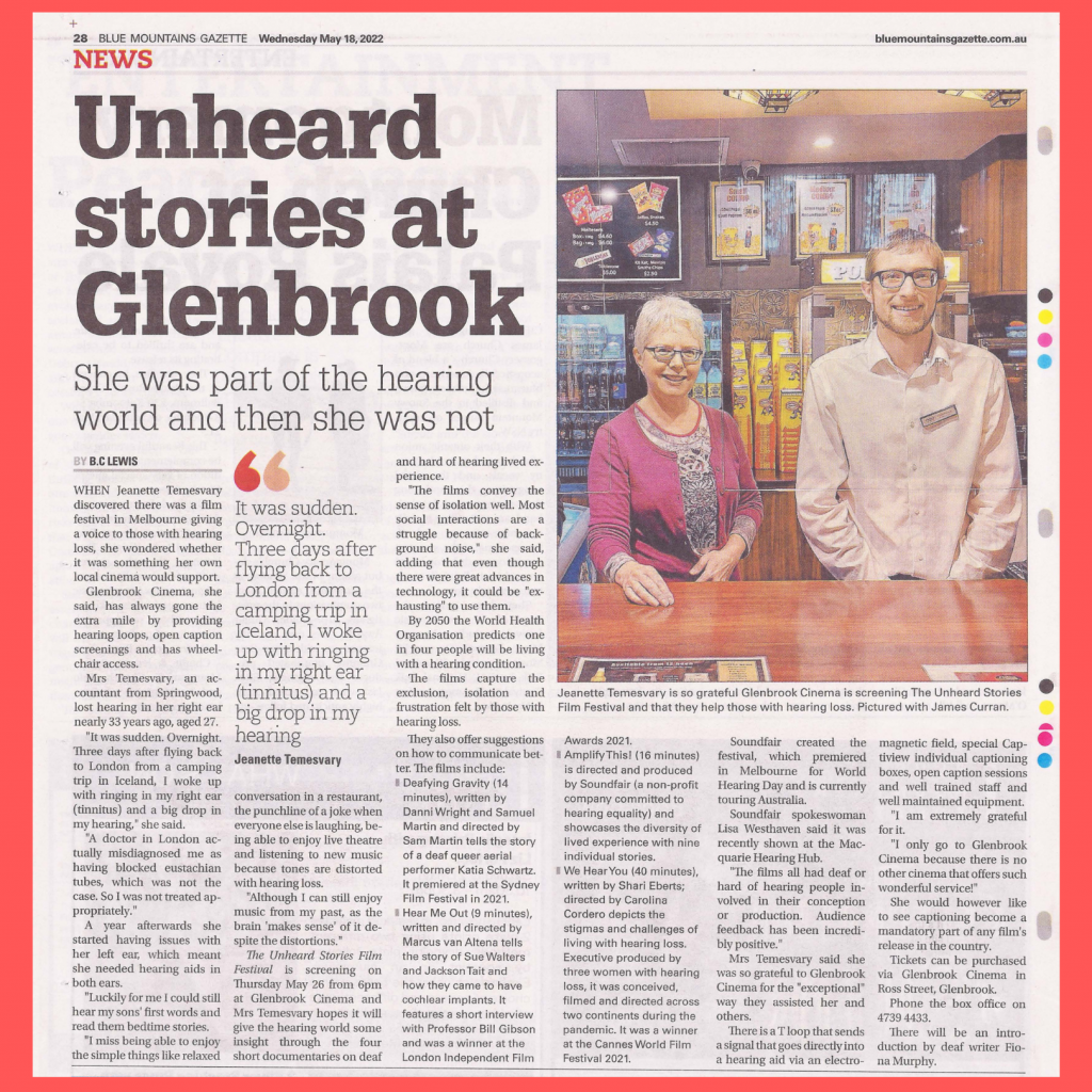 Newspaper page. Headline: Unheard stories at Glenbrook